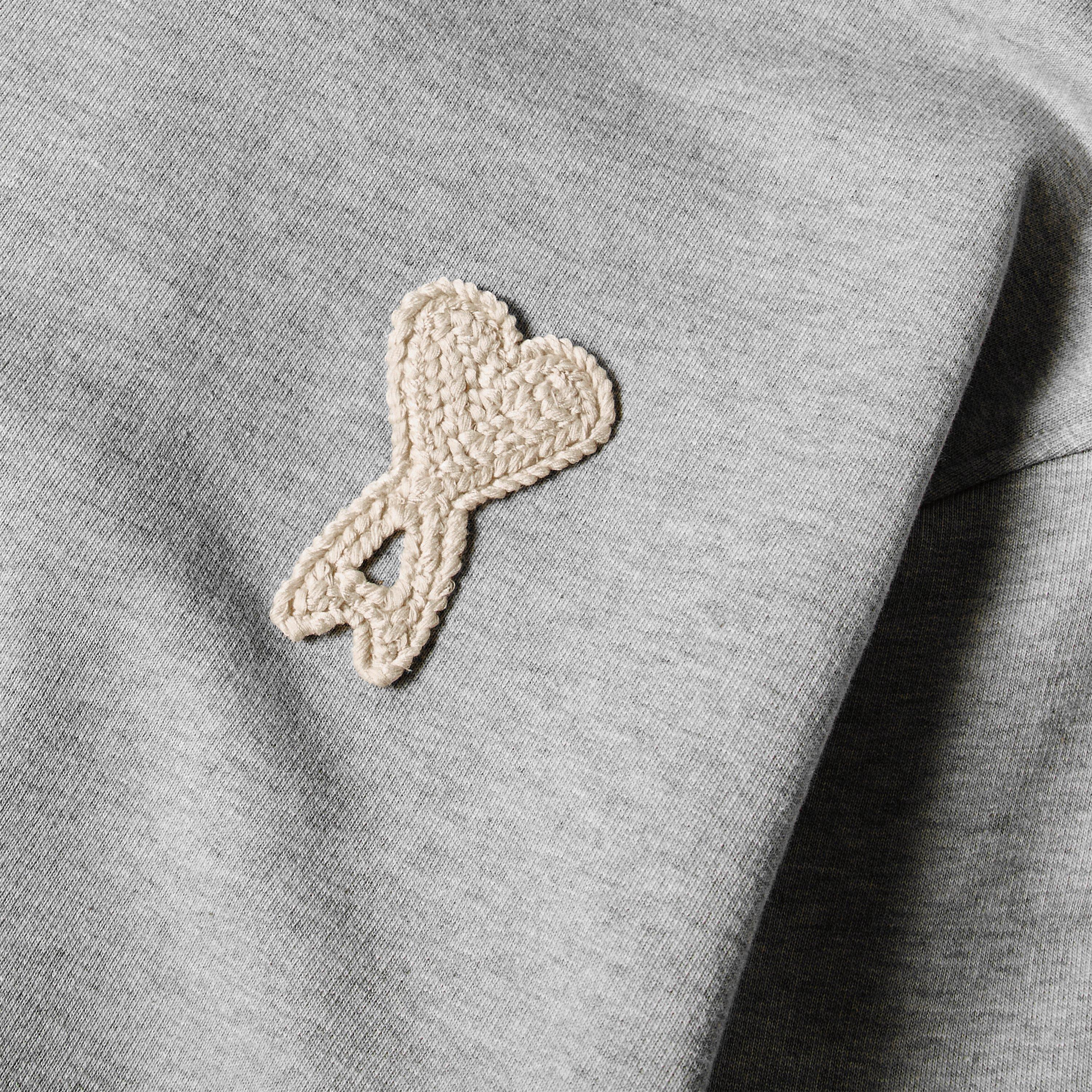 GRIS/BLANC - Ami Paris - Women's Knitted Crew Neck Jumper - 5
