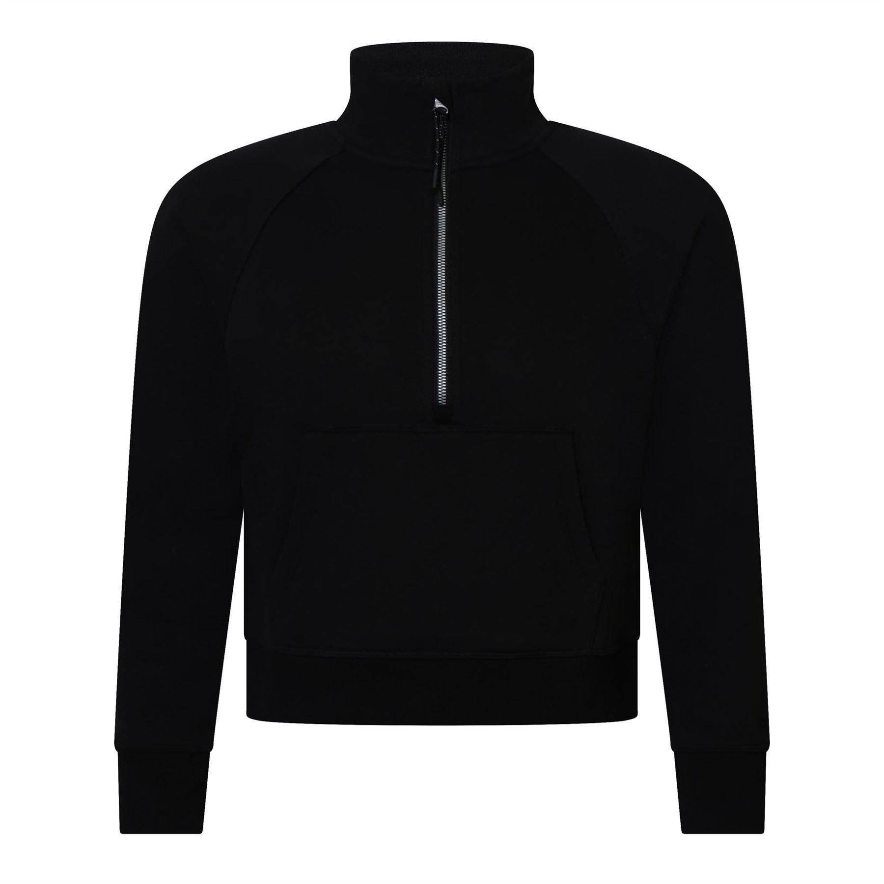 Black - DKNY - Half Zip Logo Pullover Sweatshirt - 1