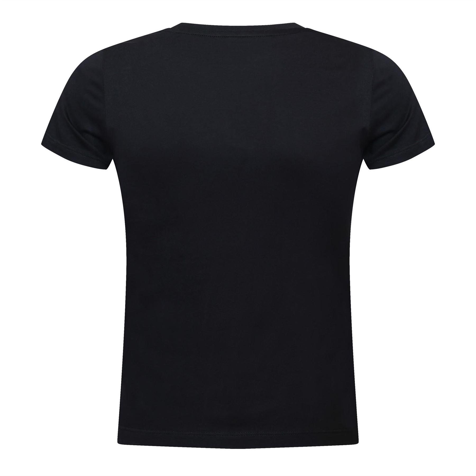 Black Silver - DKNY - Sequin Logo Crew Neck T-Shirt - 2