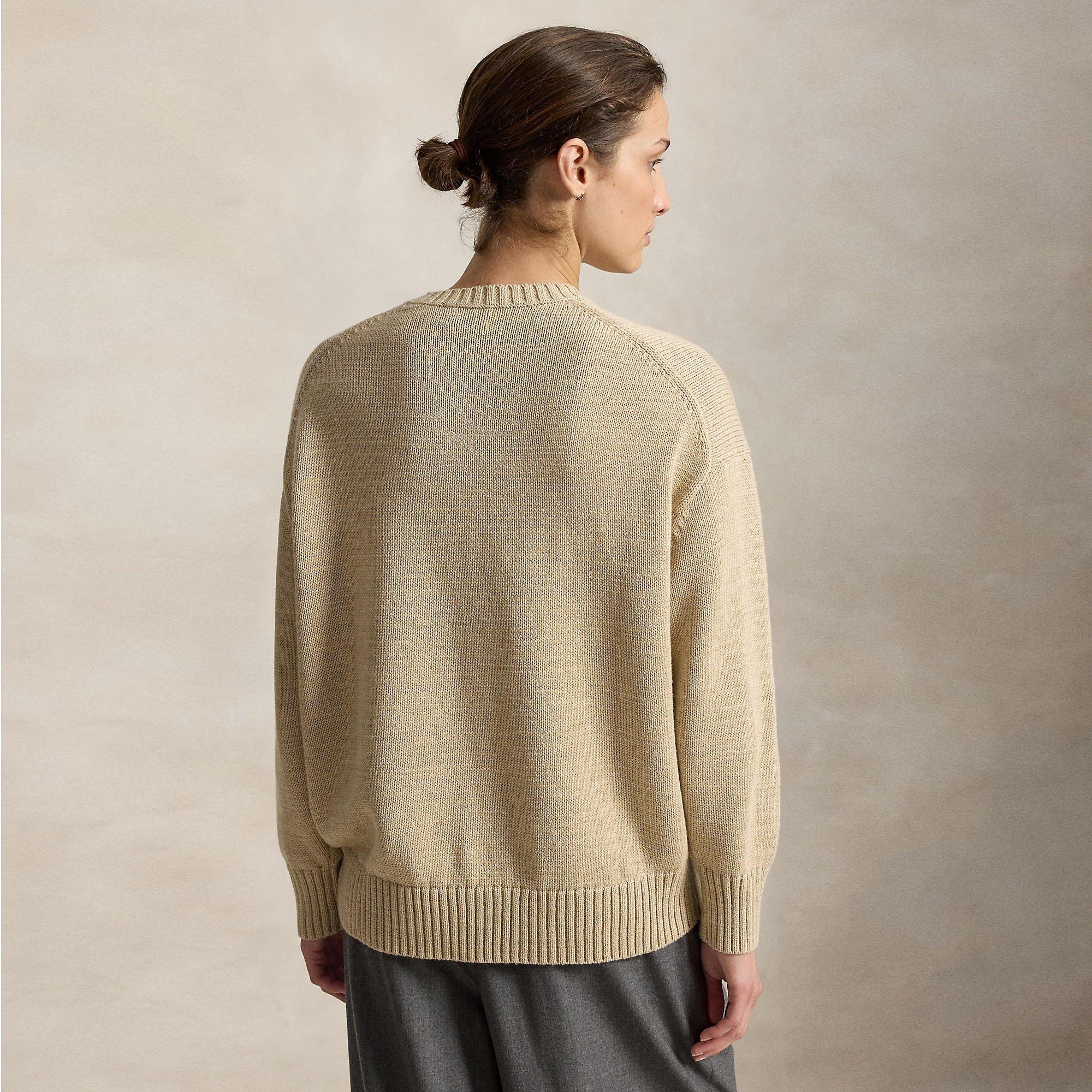 TAN MULTI - Polo Ralph Lauren - Women's Long-Sleeve Slim-Fit Crew-Neck Jumper - 3