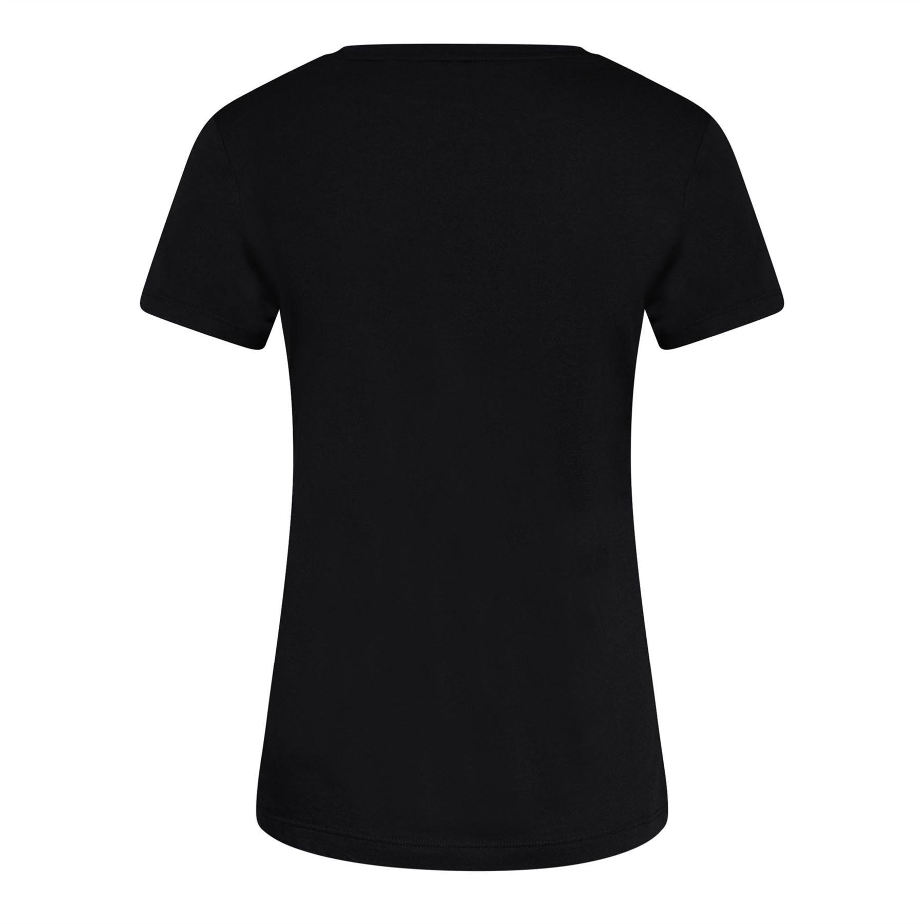 Black - DKNY - Sequin Logo Crew Neck T-Shirt - 2