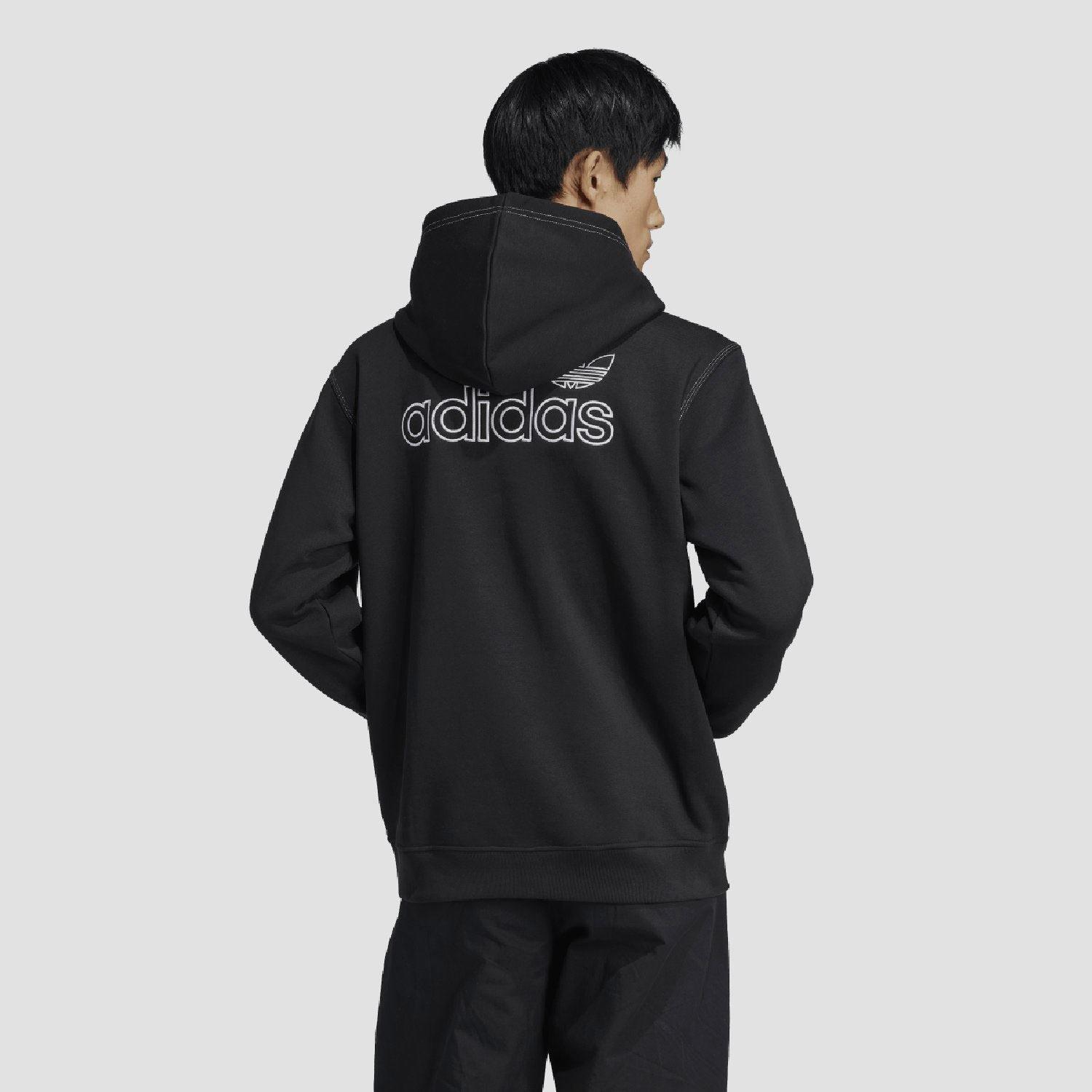 Black - adidas Originals - Script Hoodie - 4