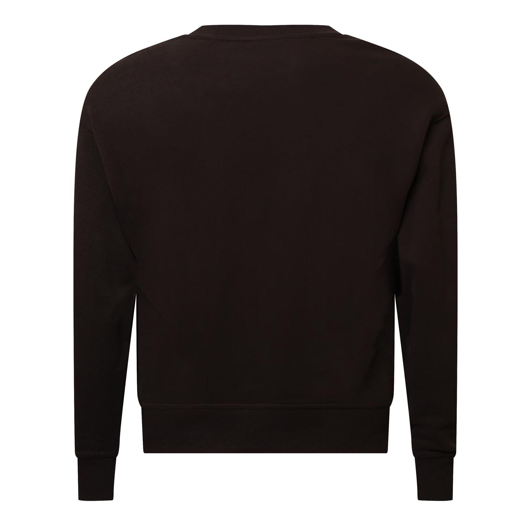 Brown - DKNY - Distressed Stacked Foil Logo Crew Neck Sweatshirt - 2