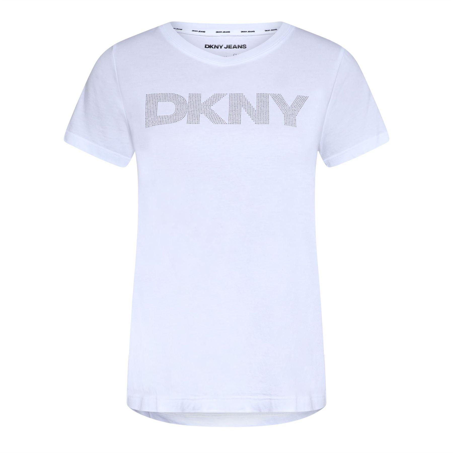 White Silver - DKNY - Mini Heat Set Studded T-Shirt - 1