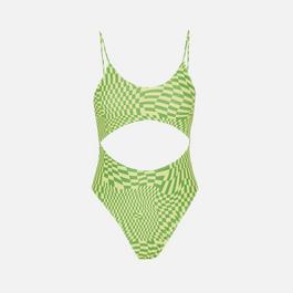 Missguided Geometric Print Cut Out Swimsuit