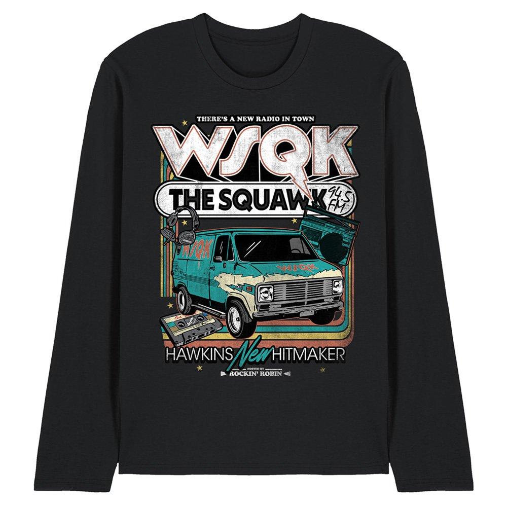 Black - Stranger Things - Stranger Things Wsqk The Squawk Retro Long Sleeve - 1