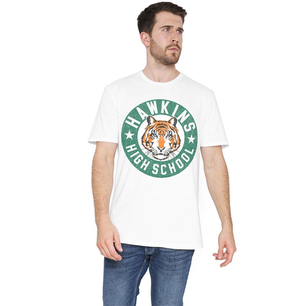 White - Stranger Things - Stranger Things Hawkins High Badge T-Shirt White - 1