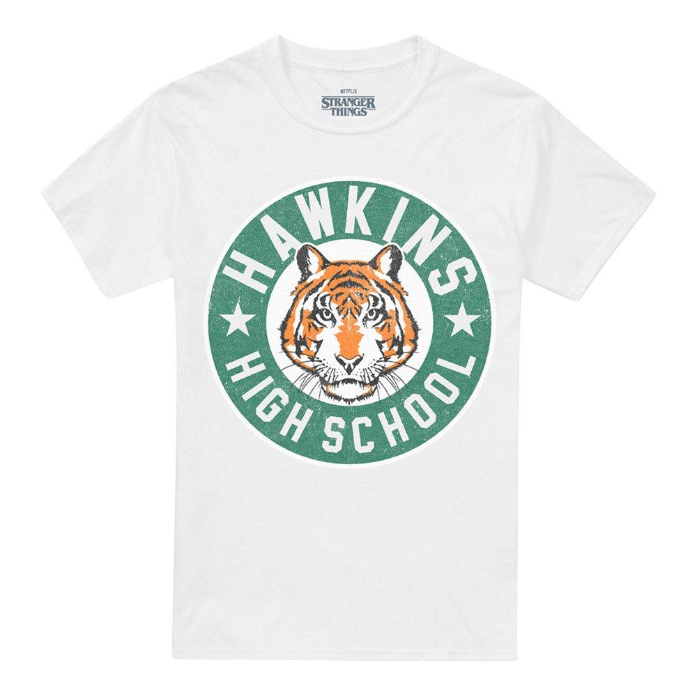White - Stranger Things - Stranger Things Hawkins High Badge T-Shirt White - 4