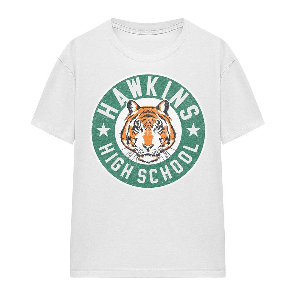 White - Stranger Things - Stranger Things Hawkins High Badge T Shirt White - 4