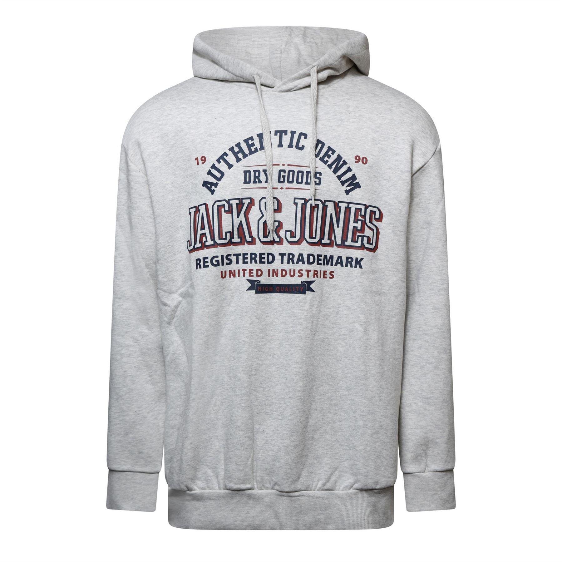 White - Jack and Jones - Plus Size Logo Hoodie - 1