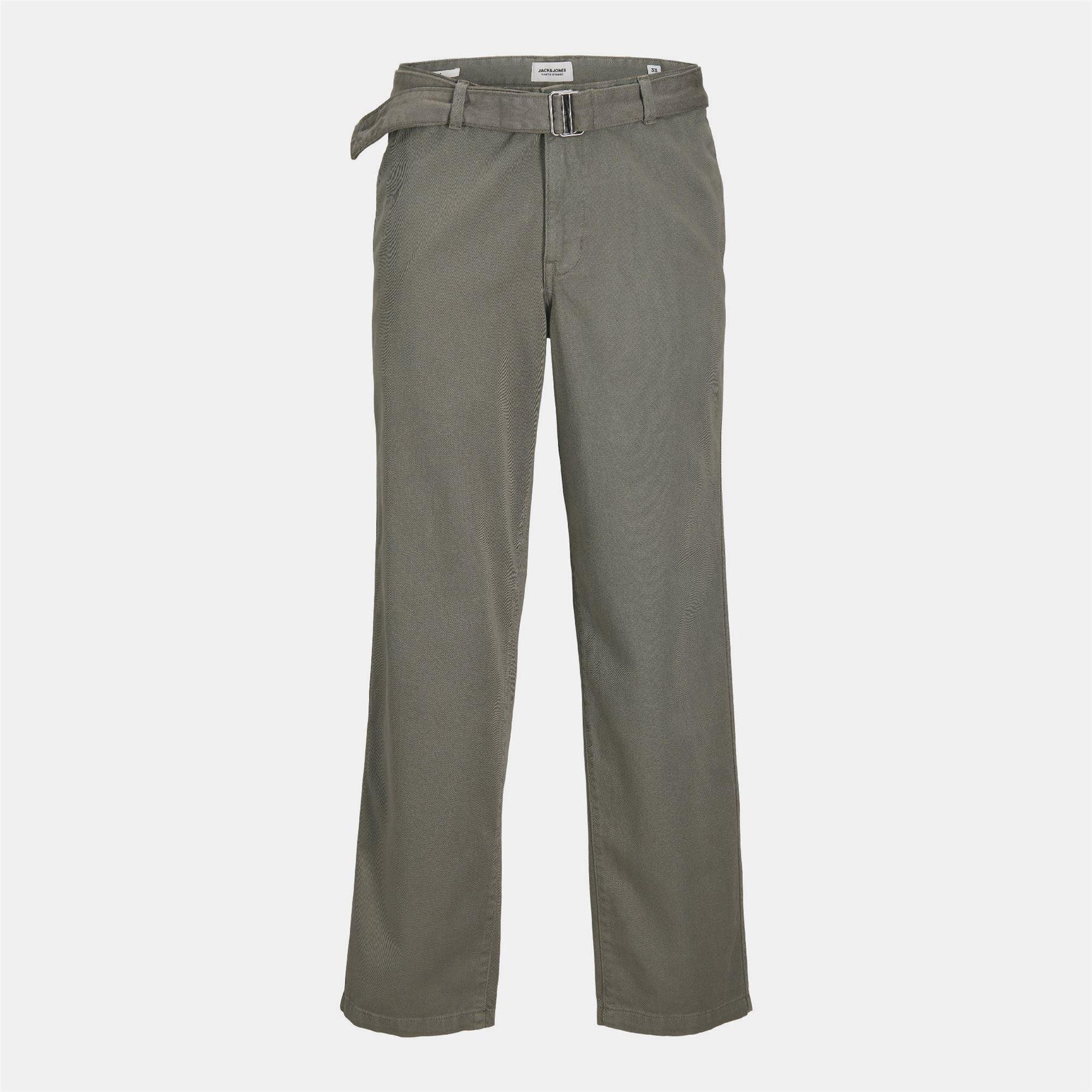 Green - Jack and Jones - Karl Ridge Belted Chinos - 1