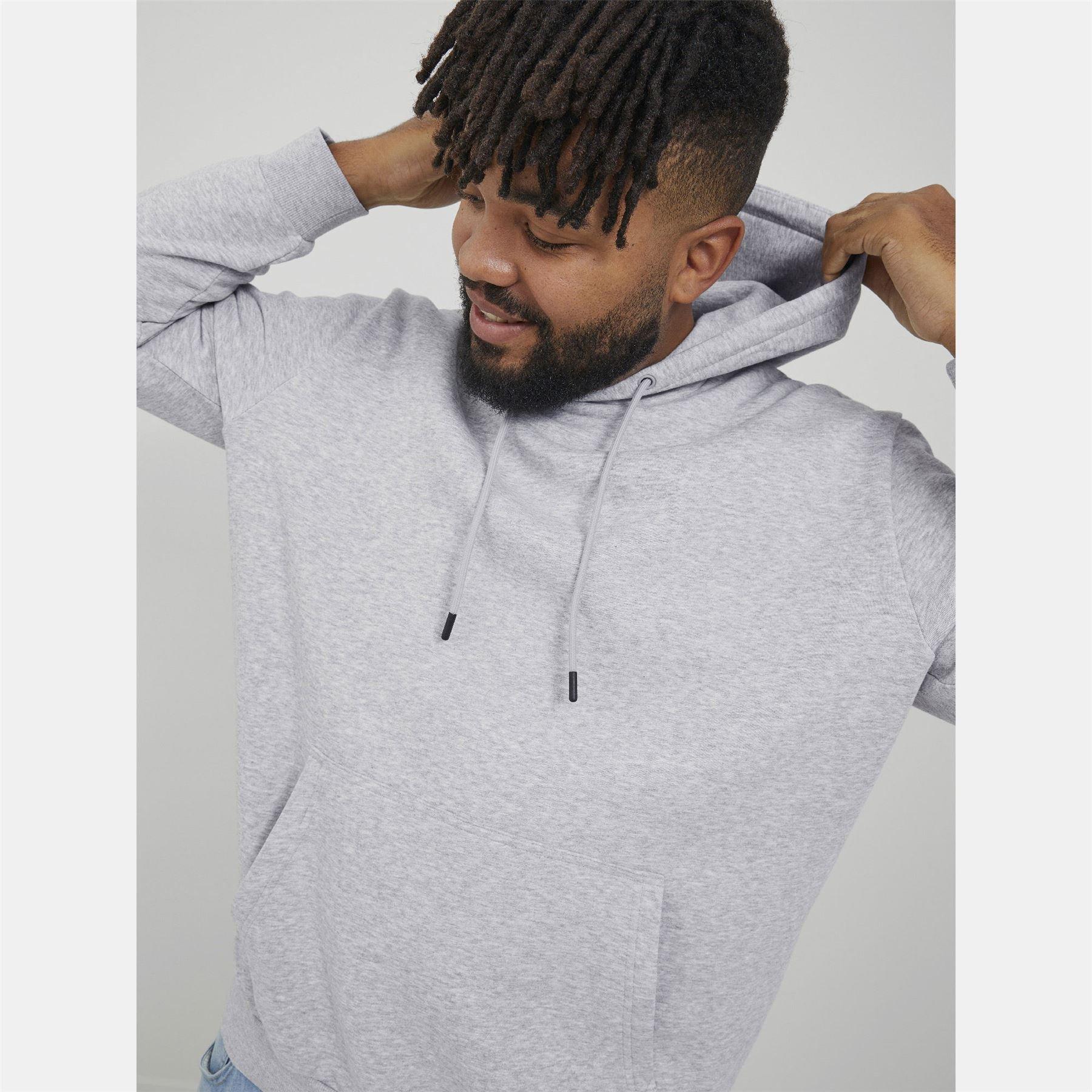 Grey - Jack and Jones - Plus Size Bradley Hoodie - 8