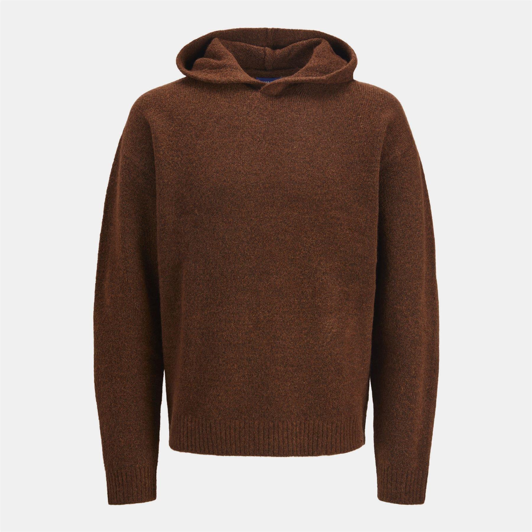 Brown - Jack and Jones - Ollie Knitted Hoodie