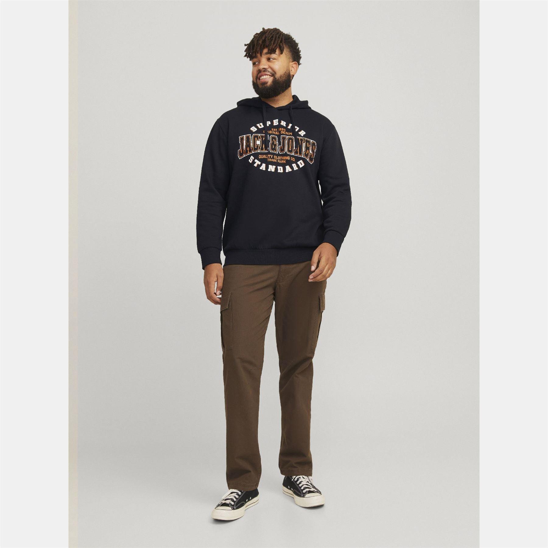 Black - Jack and Jones - Plus Size Logo Hoodie - 4