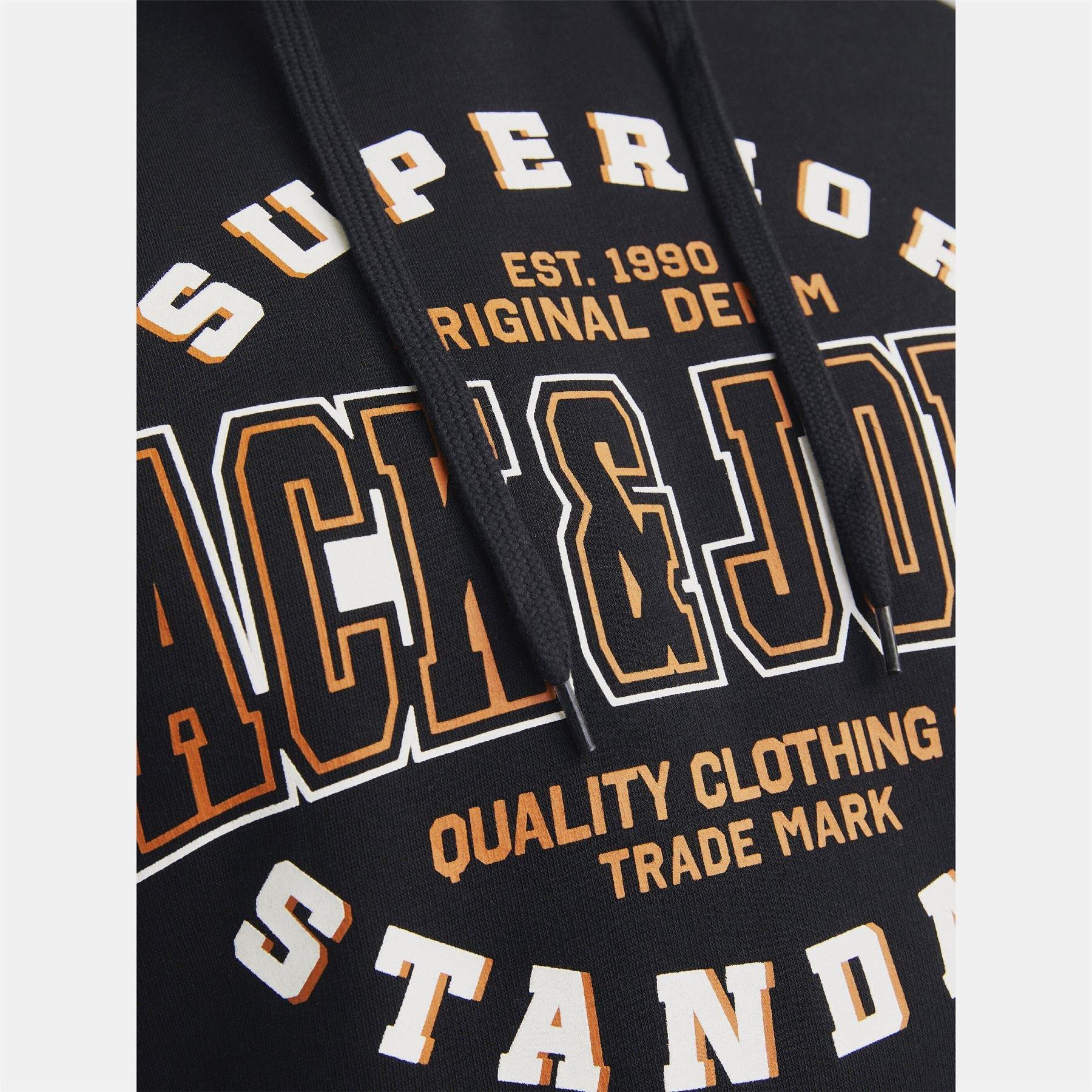 Black - Jack and Jones - Plus Size Logo Hoodie - 6