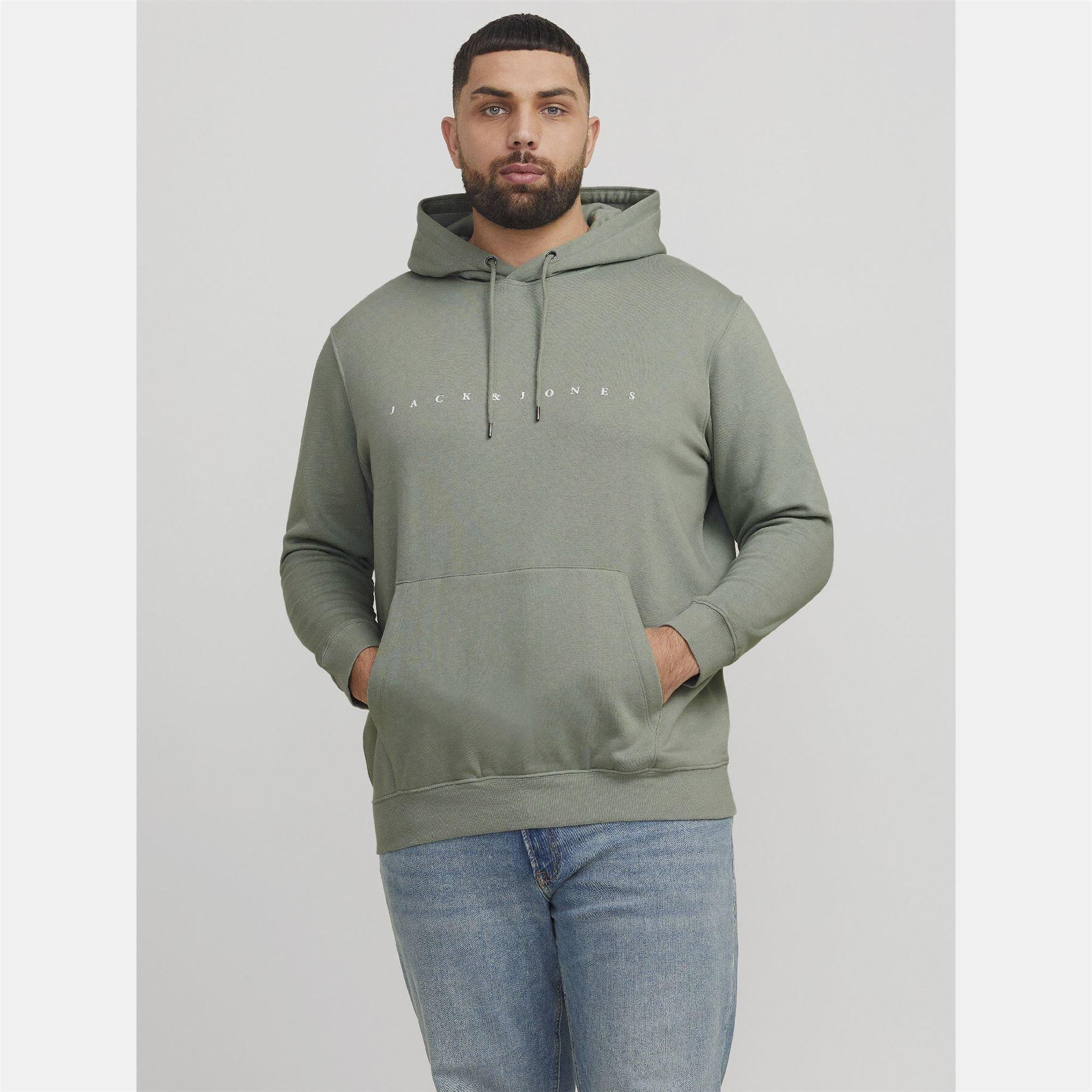Green - Jack and Jones - Plus Size Star Hoodie - 2
