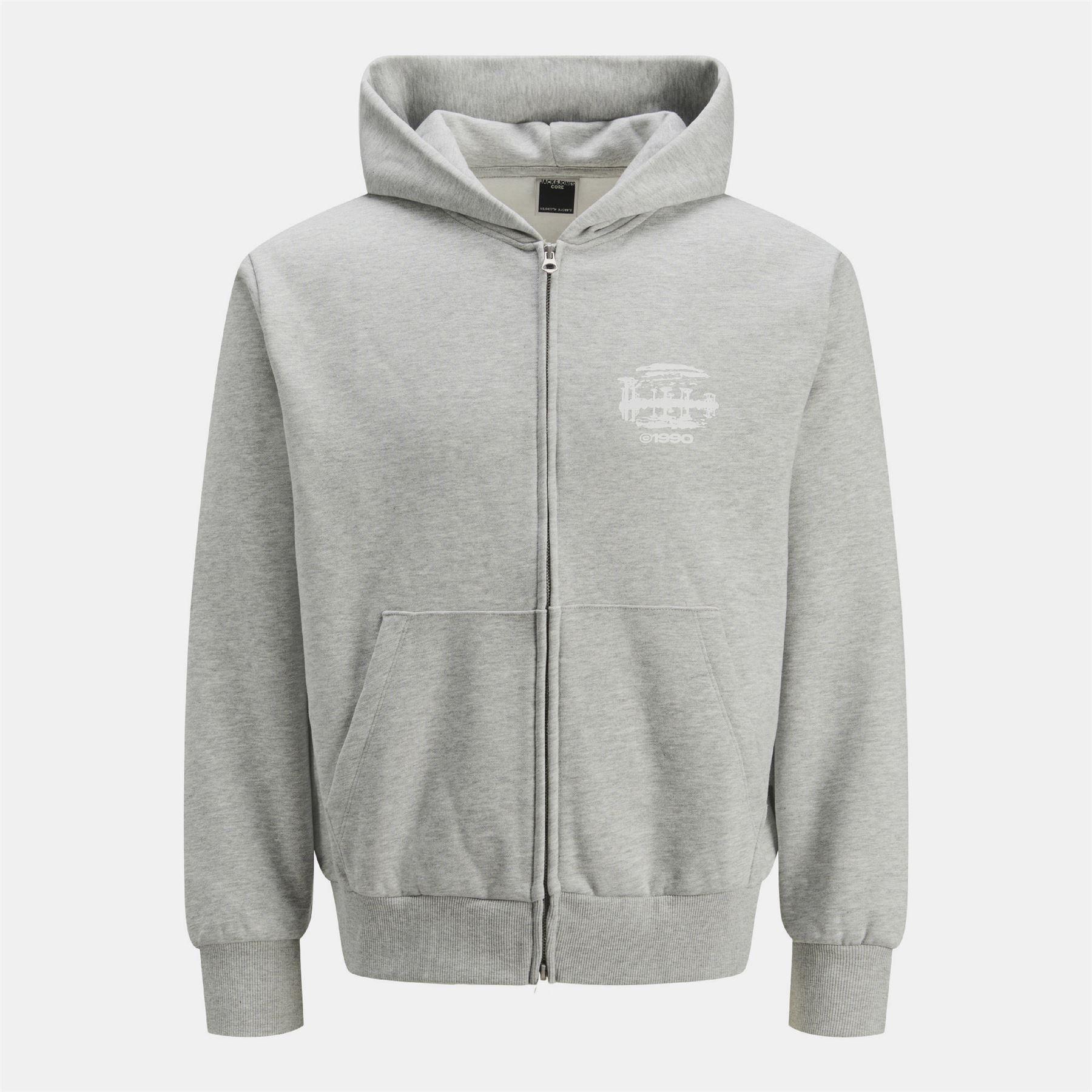 Grey - Jack and Jones - Prime Full-Zip Hoodie