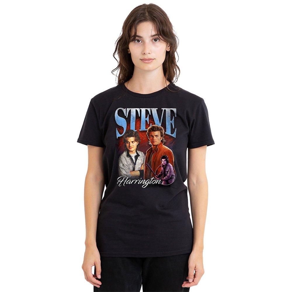Black - Stranger Things - Stranger Things Steve Homage T Shirt Black - 1