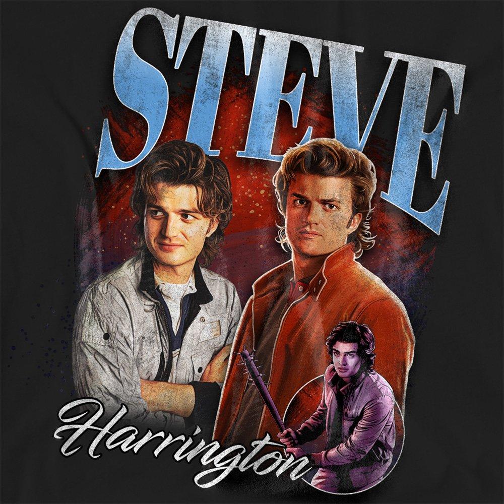 Black - Stranger Things - Stranger Things Steve Homage T Shirt Black - 2