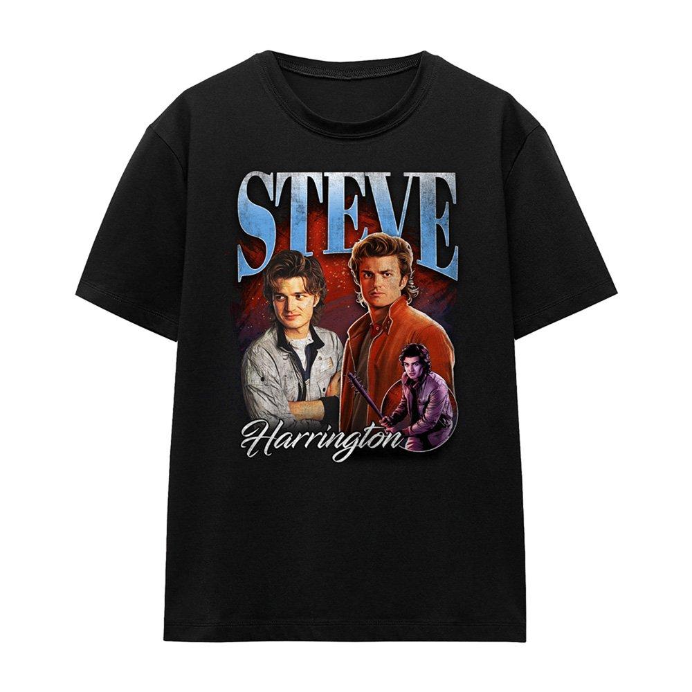 Black - Stranger Things - Stranger Things Steve Homage T Shirt Black - 4