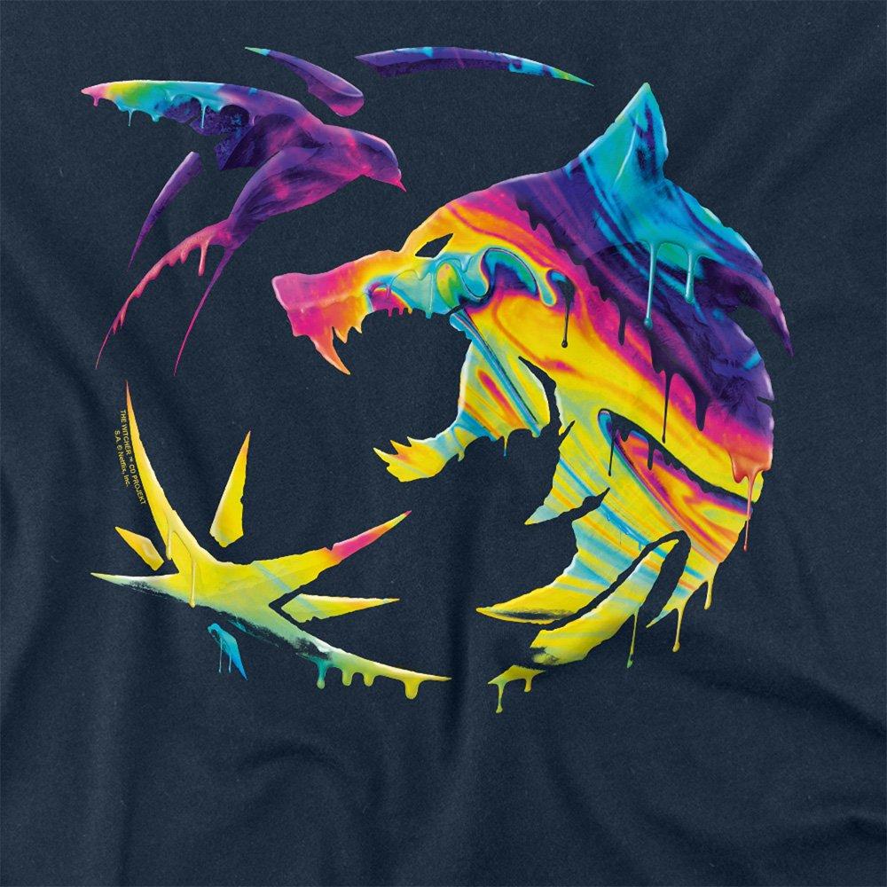 Navy - The Witcher - The Witcher Rainbow Paint Crest Long Sleeve T-Shir - 2