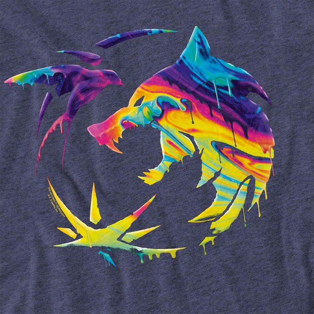 Navy - The Witcher - The Witcher Rainbow Paint Crest T Shirt Navy - 2