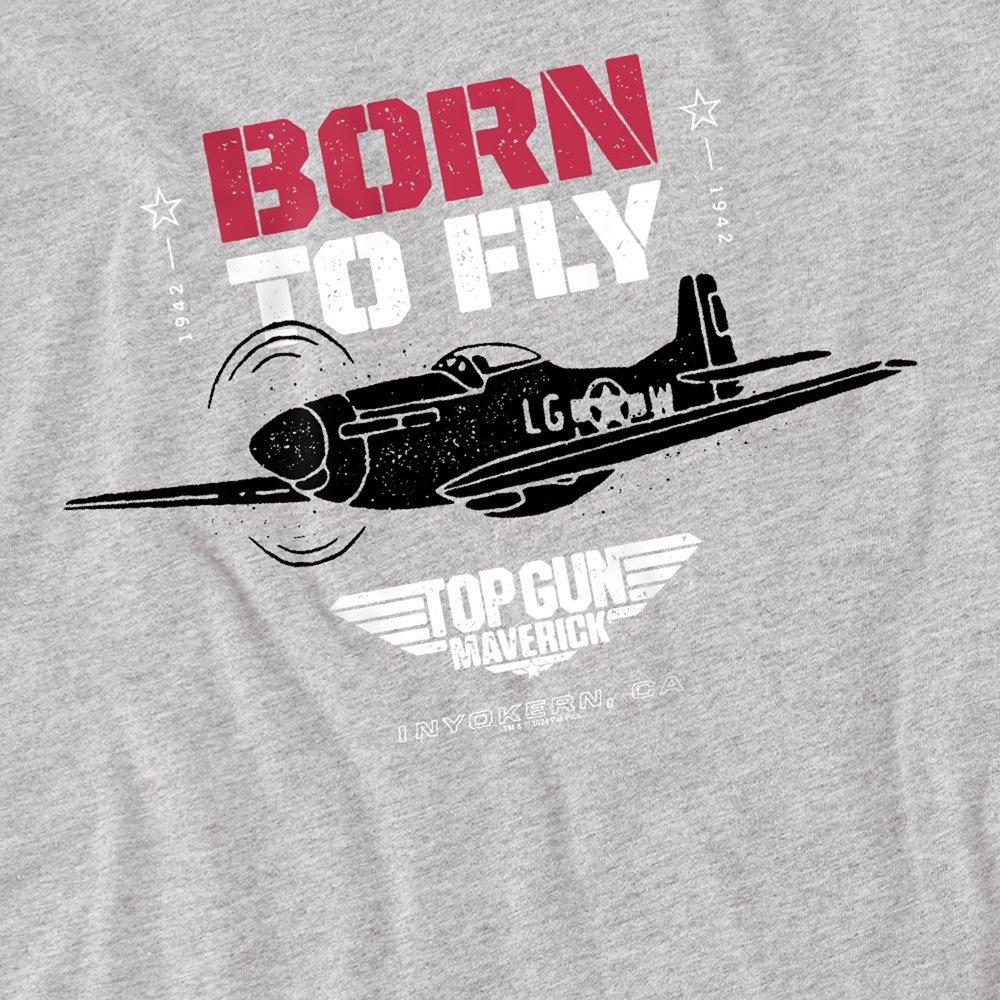 Grey - Top Gun - Top Gun Born To Fly T Shirt Athletic Heather - 2