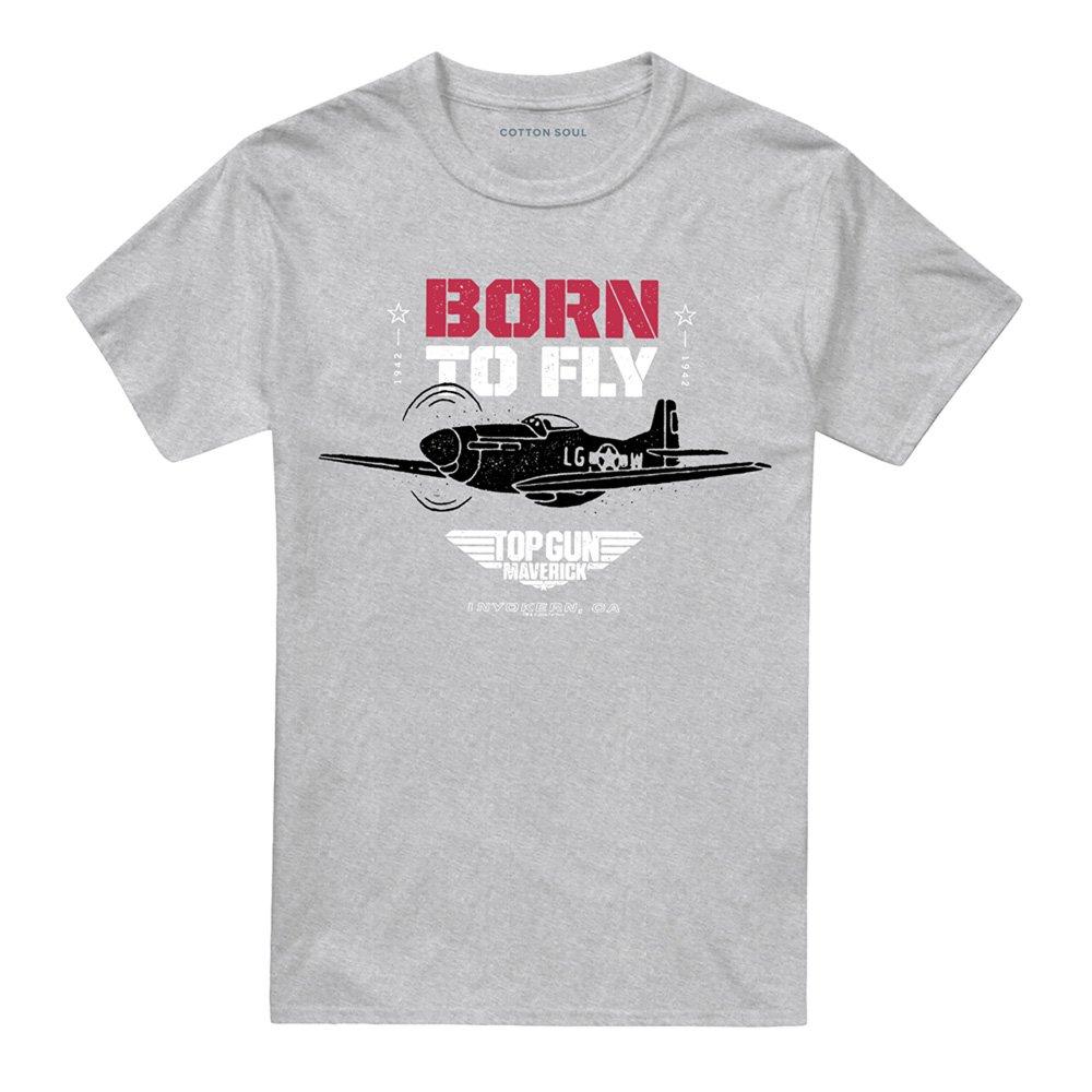 Grey - Top Gun - Top Gun Born To Fly T Shirt Athletic Heather - 4