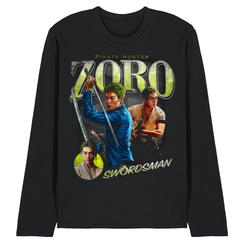 Black - One Piece - One Piece Zoro Homage Long Sleeve T-Shirt Black - 1