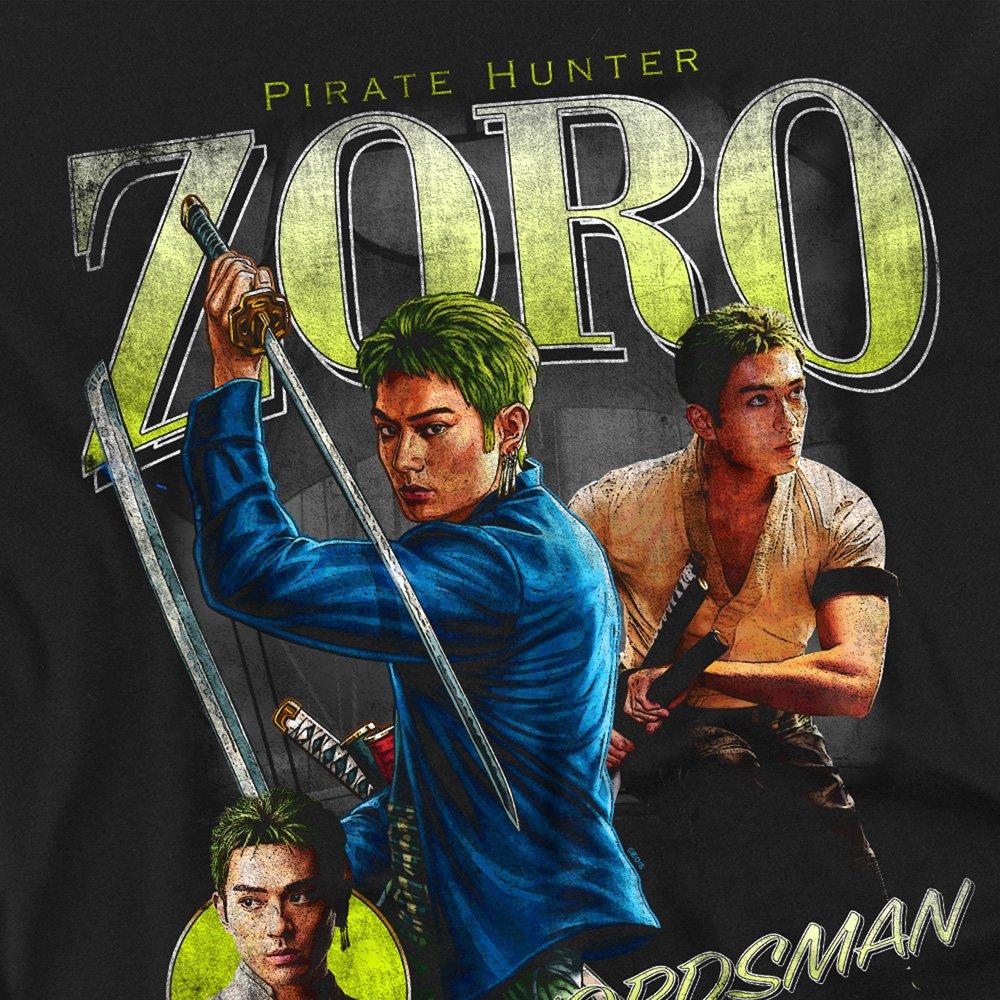 Black - One Piece - One Piece Zoro Homage Long Sleeve T-Shirt Black - 2