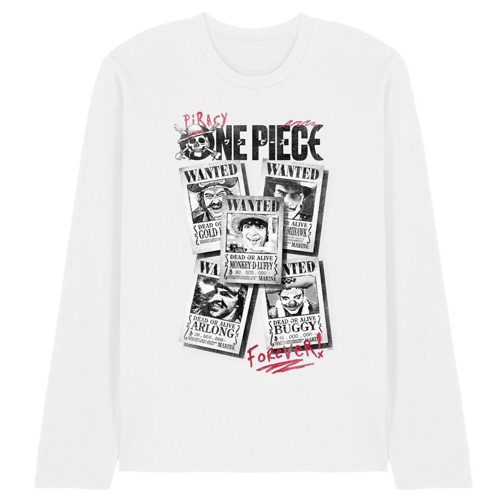 White - One Piece - One Piece Wanted Posters Long Sleeve T-Shirt Whit - 1