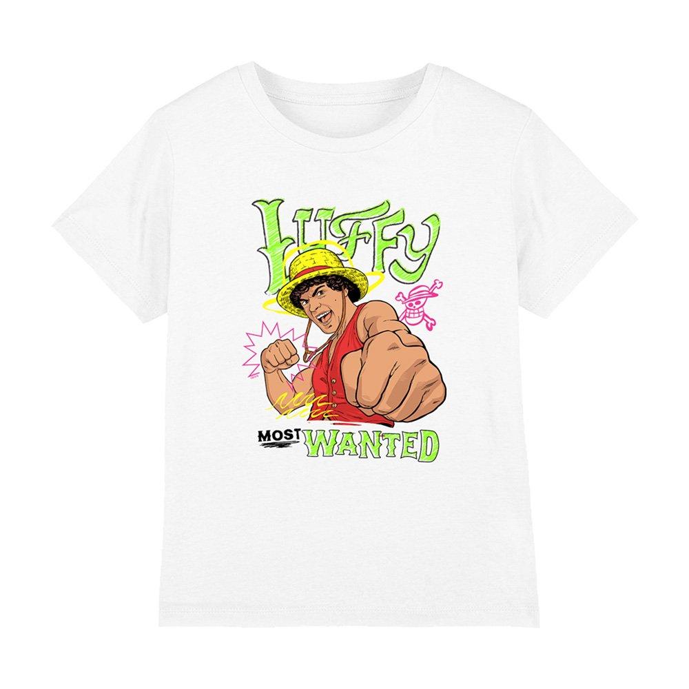 White - One Piece - One Piece Luffy Most Wanted Scribble Kids T-Shirt - 1
