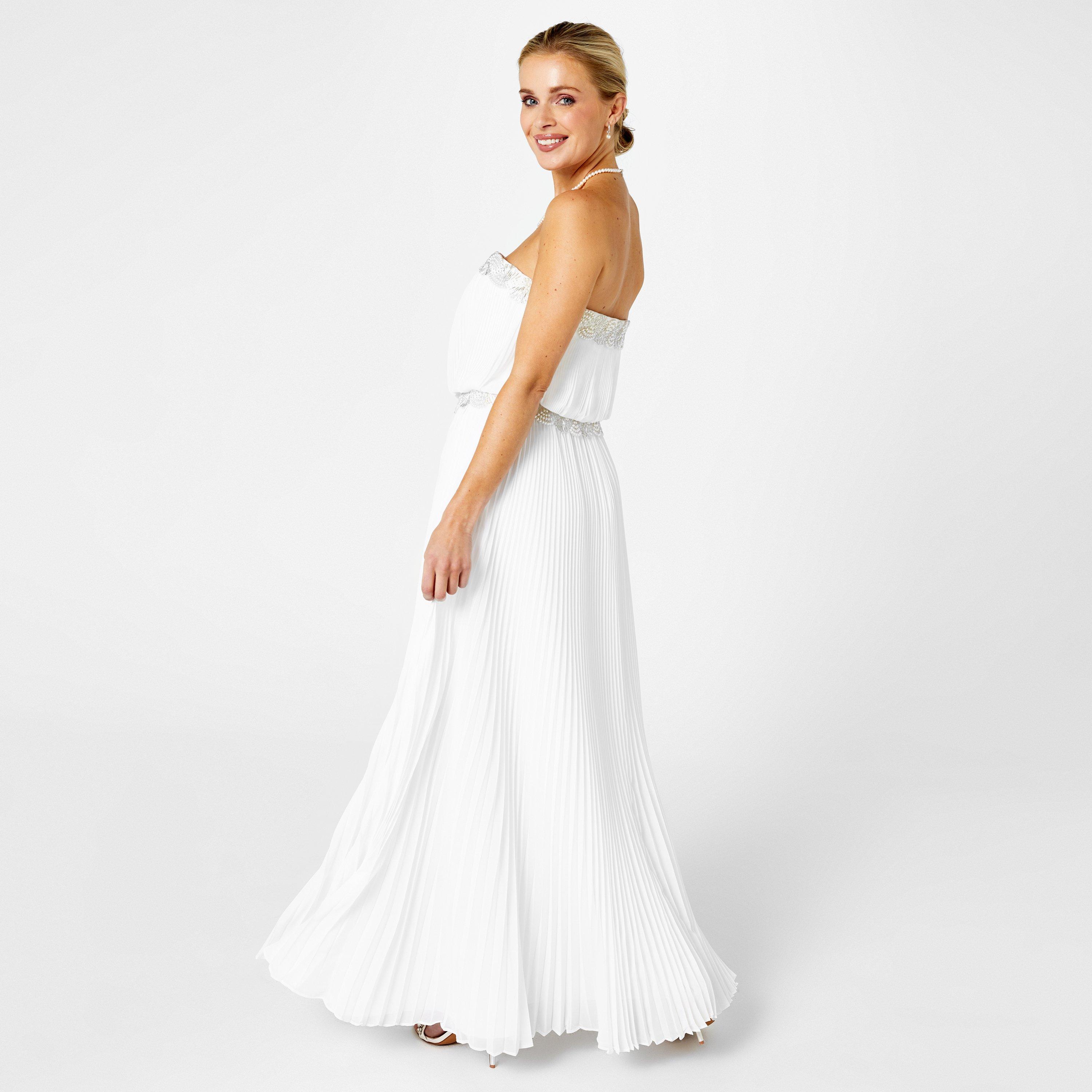 White - Biba - Pleated Wedding Dress - 2
