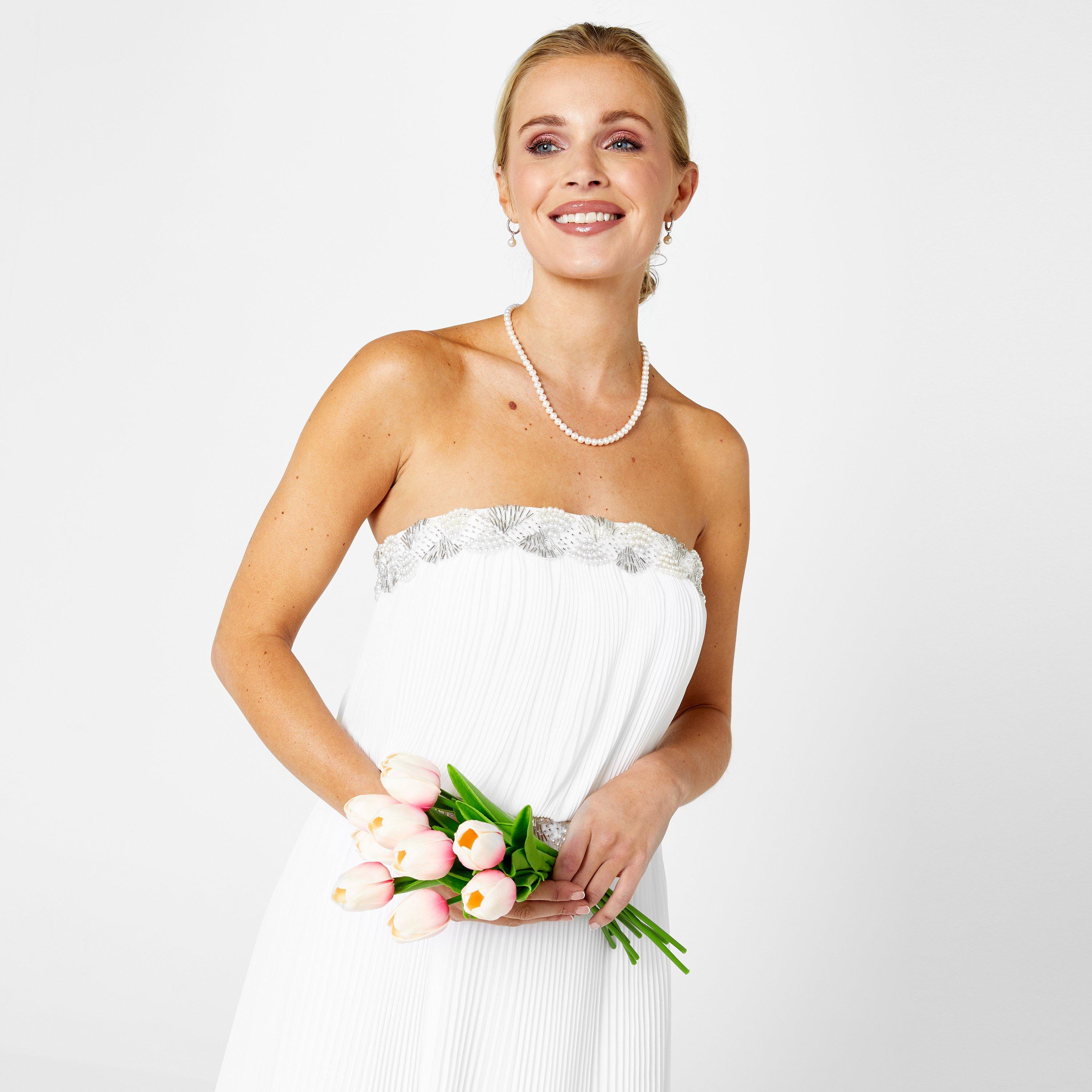 White - Biba - Pleated Wedding Dress - 3