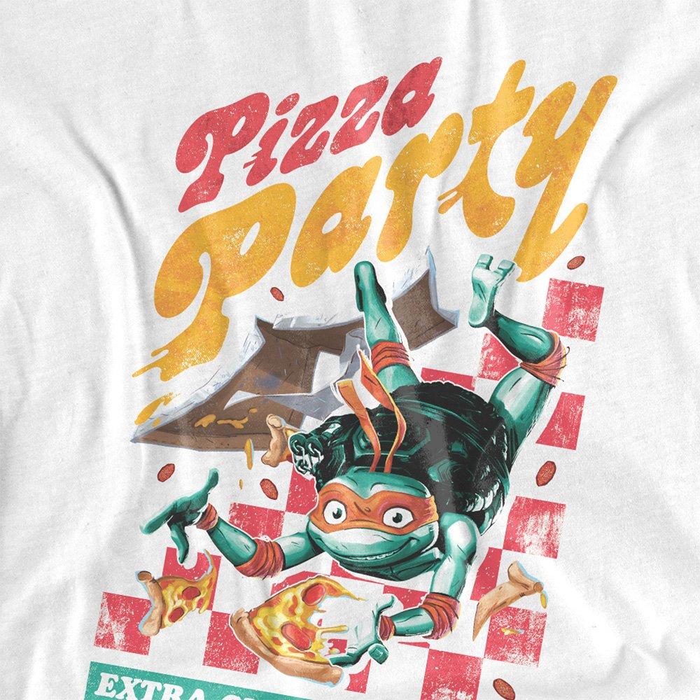 White - Teenage Mutant Ninja Turtles - Tmnt: Mutant Mayhem Mikey Pizza Party T Shirt Whi - 2