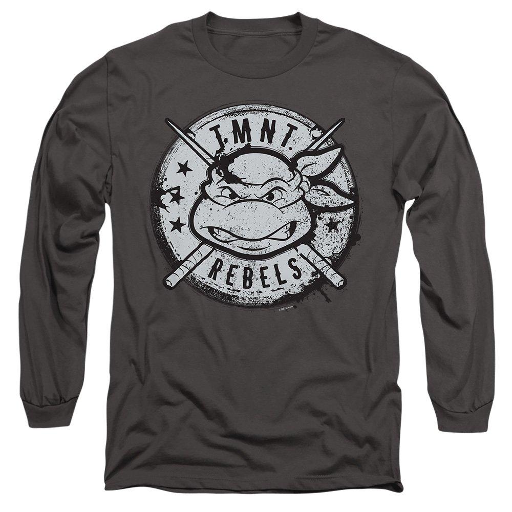 Grey - Teenage Mutant Ninja Turtles - Tmnt Rebels Distressed Logo Long Sleeve T-Shirt C - 1