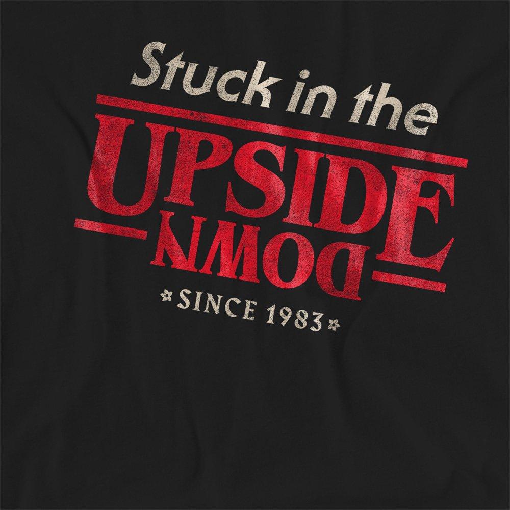 Black - Stranger Things - Stranger Things Upside Down Slogan T Shirt Black - 2