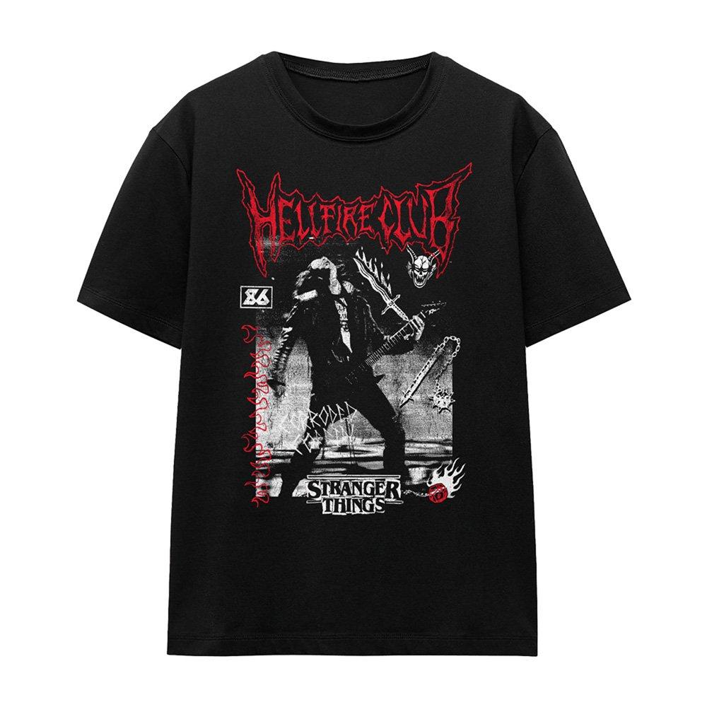 Black - Stranger Things - Stranger Things Eddie Hellfire Womens T-Shirt Bla - 4