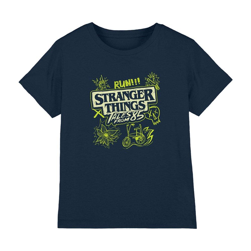 Navy - Stranger Things - Stranger Things Tales From 85 Graffiti Glow Kids T - 1