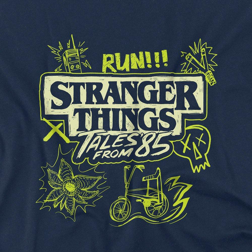 Navy - Stranger Things - Stranger Things Tales From 85 Graffiti Glow Kids T - 2