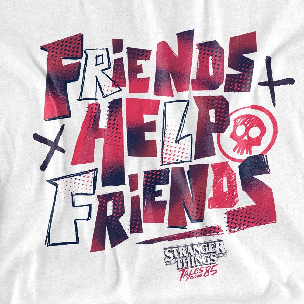 White - Stranger Things - Stranger Things Tales From 85 Friends Help T-Shirt - 2