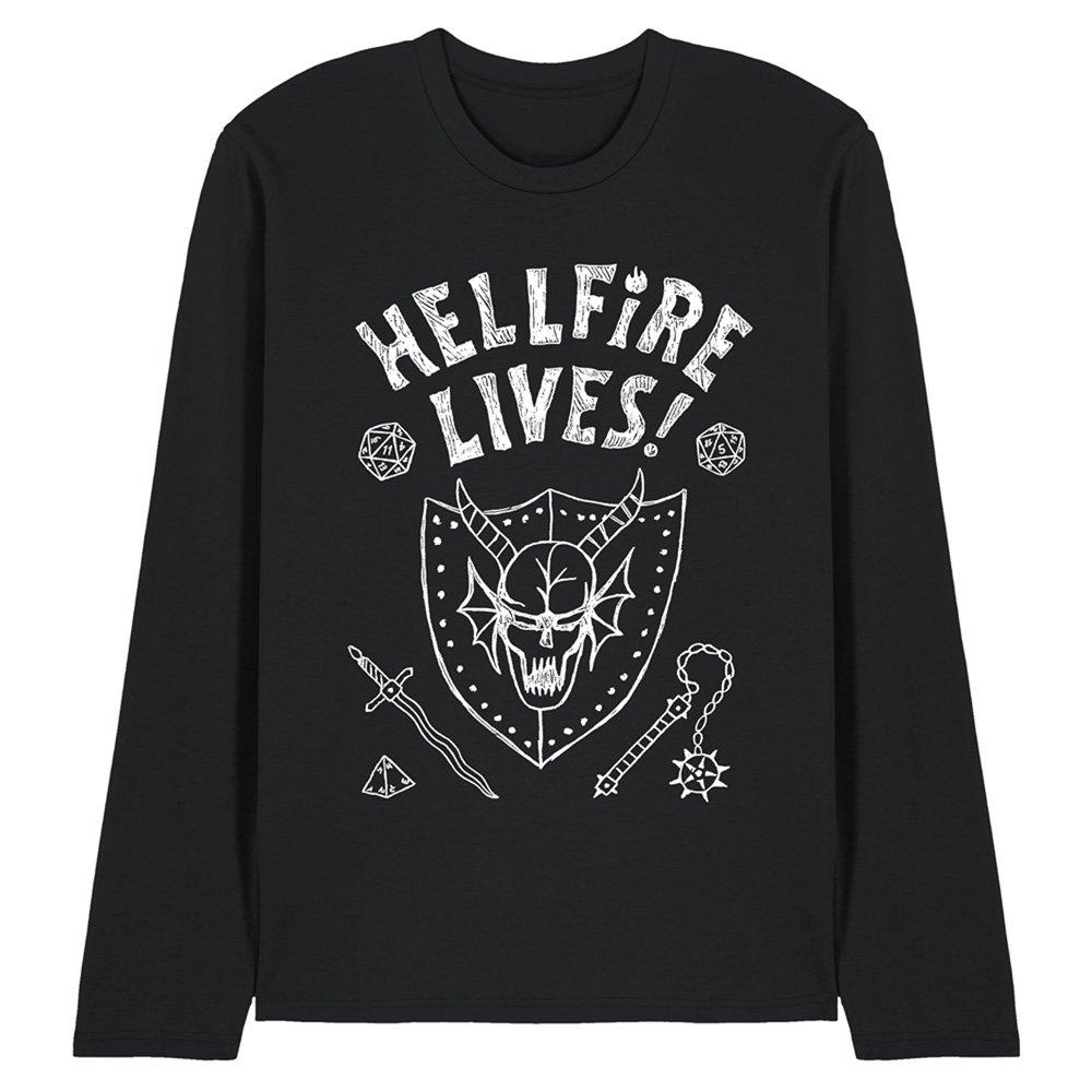 Black - Stranger Things - Stranger Things Hellfire Graduation Invert Long Sl - 1
