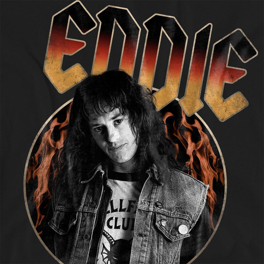 Black - Stranger Things - Stranger Things Eddie Rock Band T Shirt Black - 2