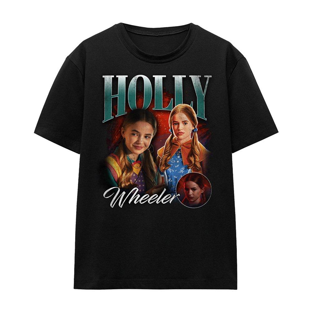 Black - Stranger Things - Stranger Things Holly Homage T Shirt Black - 4