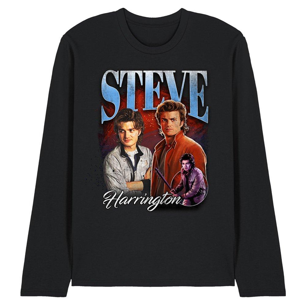 Black - Stranger Things - Stranger Things Steve Homage Long Sleeve T-Shirt - 1