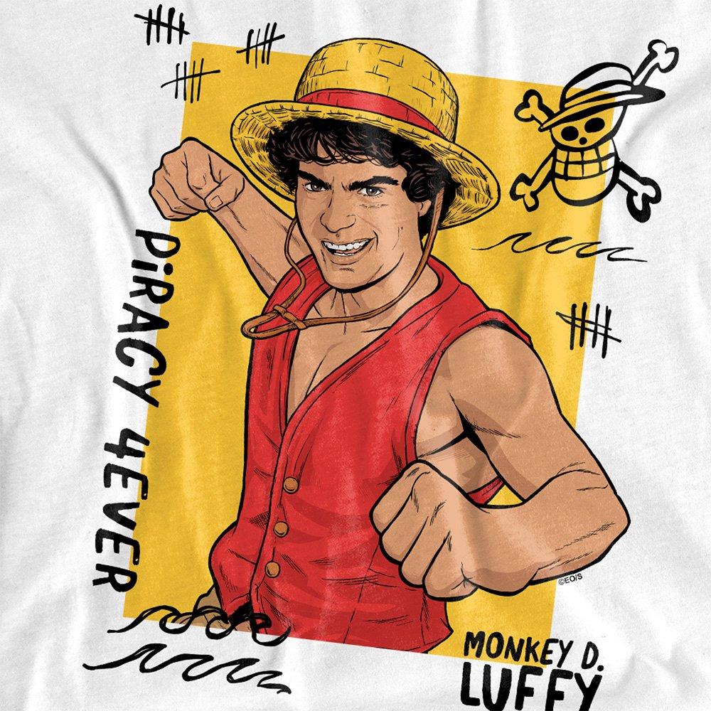 White - One Piece - One Piece Monkey.D.Luffy Piracy Kids T-Shirt Whit - 2