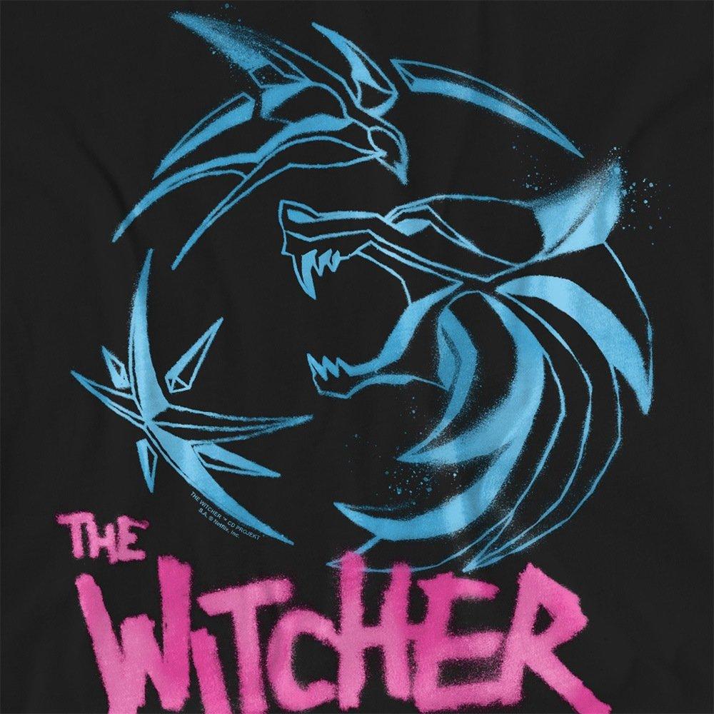 Black - The Witcher - The Witcher Graffiti Spray Crest T Shirt Black - 2