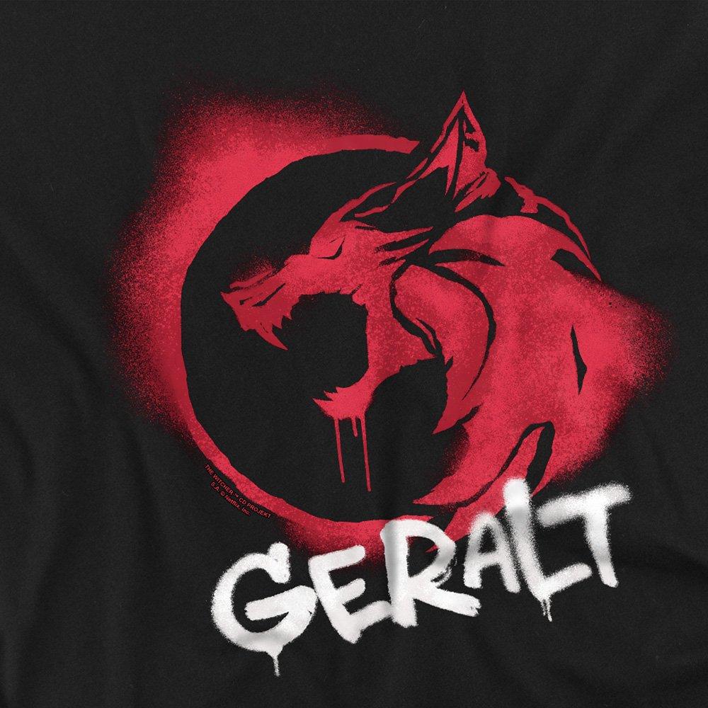 Black - The Witcher - The Witcher Geralt Graffiti Spray Long Sleeve T-Sh - 2