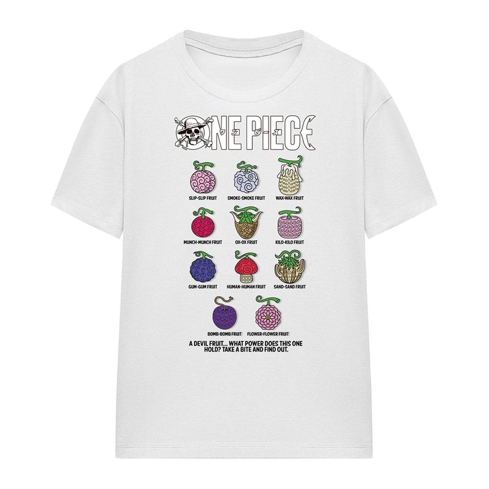 White - One Piece - One Piece Devil Fruits T-Shirt White - 4