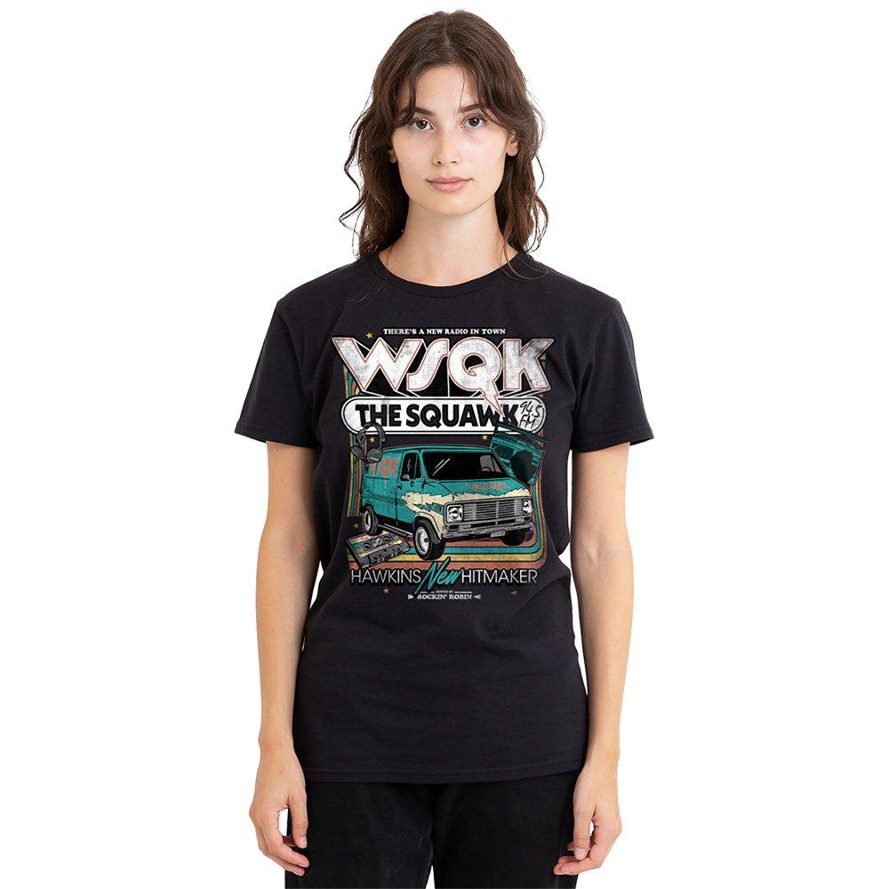 Black - Stranger Things - Stranger Things Wsqk The Squawk Retro T Shirt Bla - 1